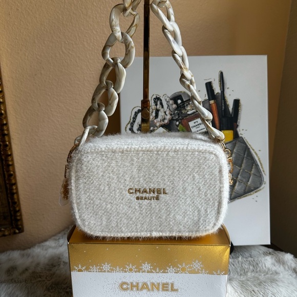 Chanel Beauty Bag  New with Box, added decorative chain - Picture 1 of 8